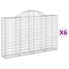 vidaXL Kosze gabionowe, 6 szt, 200x30x120/140 cm, galwanizowane żelazo