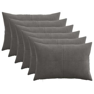 vidaXL Poszewka na poduszkę 6 szt. ALMELO ciemnoszary 30 x 50 cm
