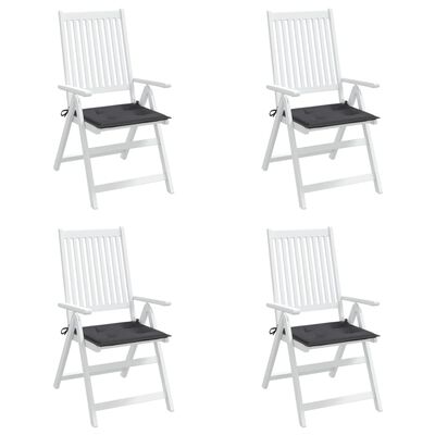 vidaXL Poduszki na krzesła ogrodowe, 4 szt., antracytowe, 40x40x3 cm