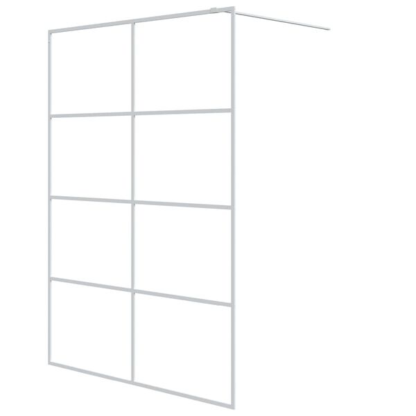 vidaXL Ścianka prysznicowa, biała, 140x195 cm, przezroczyste szkło ESG