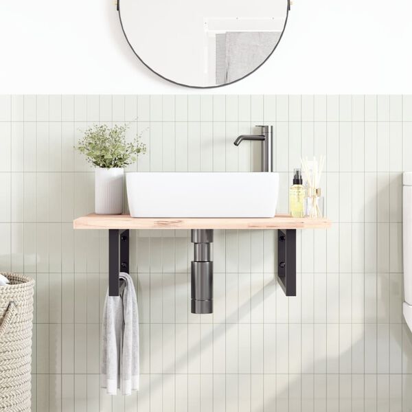 vidaXL Wsporniki do p&oacute;łki pod umywalkę, 2 szt., czarne, prostokątne