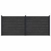 vidaXL Panel ogrodzeniowy 2 pcs WPC i aluminium Czarny