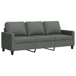 vidaXL Sofa 3-osobowa, ciemnoszara, 180 cm, tapicerowana tkaniną