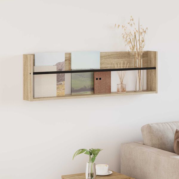 vidaXL Regał na gazety z p&oacute;łką Dąb Sonoma 100 x 12 x 30 cm