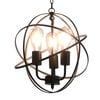 vidaXL Lampa wisząca, czarna, sferyczna, 3 żar&oacute;wki E27