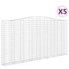 vidaXL Kosze gabionowe, 5 szt, 400x30x200/220 cm, galwanizowane żelazo
