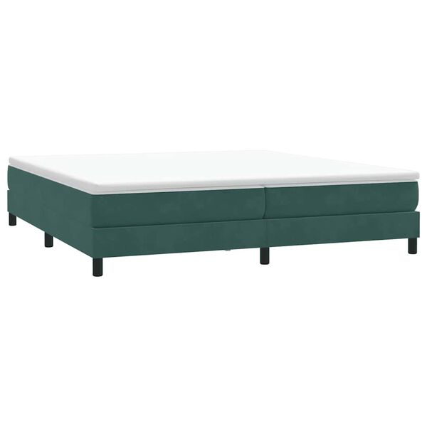vidaXL Łóżko typu Box Spring bez materaca Ciemnozielone 200x220 cm