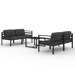 vidaXL 5-cz. zestaw mebli ogrodowych, poduszki, aluminium, antracyt
