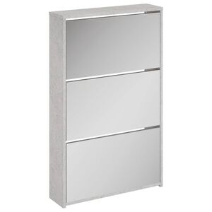 vidaXL Szafka na buty, lustro i 3 szuflady, szary beton, 63x17x102,5cm