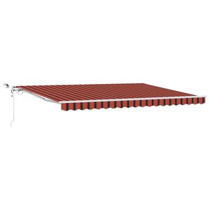 vidaXL Markiza wysuwana Pomarańczowy i brązowy 450 &times; 300 cm Poliester