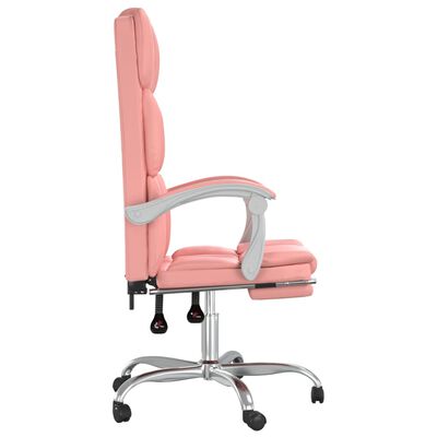 vidaXL Rozkładany fotel biurowy, różowy, sztuczna skóra