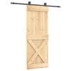 vidaXL Drzwi przesuwne 80 x 210 cm Lite Drewno Sosnowe (Nieobrobione)