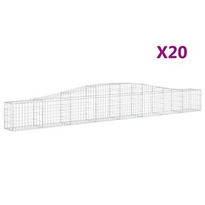 vidaXL Kosze gabionowe, 20 szt, 400x30x40/60 cm, galwanizowane żelazo