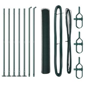 vidaXL Słupek ogrodzeniowy. Zielony 10 x 0,8 m (siatka 13 mm)