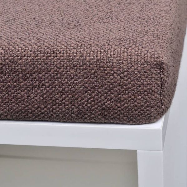 vidaXL Ławka z półką na buty, 10 przegródek, biała