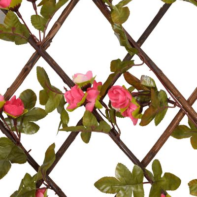 vidaXL Kratka ze sztucznym bluszczem, rozsuwany, ciemny róż, 180x20 cm