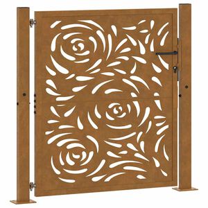 vidaXL Brama ogrodowa 100x100 cm Stal nierdzewna Wz&oacute;r płomienia