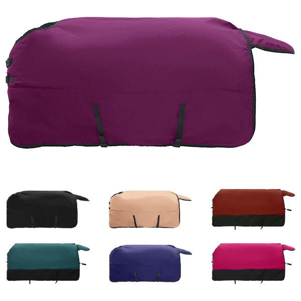 vidaXL Koc dla Koni Ciemna Zieleń i Czerń 155 cm Poliester