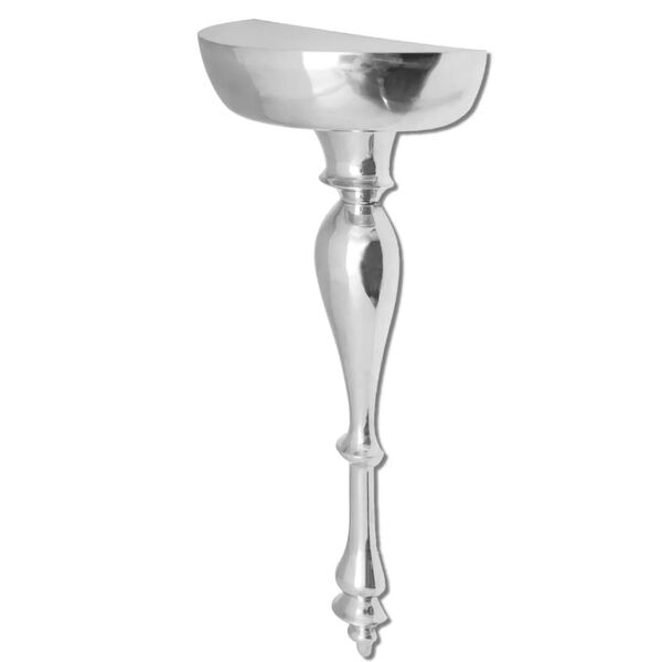vidaXL P&oacute;łka/Stolik konsola ścienna z aluminium 35x17x81 cm, srebrna