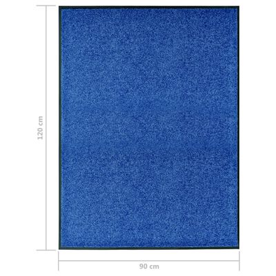 vidaXL Wycieraczka z możliwością prania, niebieska, 90 x 120 cm