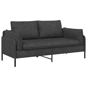 vidaXL Sofa dwuosobowa Czarny 188 x 81 x 89 cm Ekosk&oacute;ra