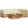 vidaXL Zestaw sof na zewnątrz z poduszką 5 pcs Naturalny i Kremowy