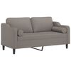 vidaXL 2-osobowa sofa z poduszkami, kolor taupe, 140 cm, tkanina