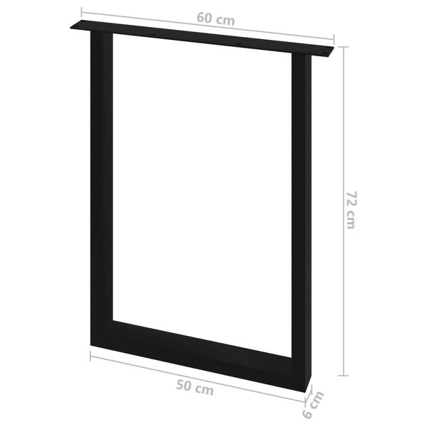 vidaXL Nogi do stołu, 2 szt., kształt litery O, 60x72 cm