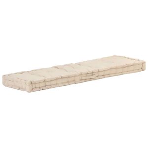 vidaXL Poduszka na podłogę lub palety, bawełna, 120x40x7 cm, beżowa