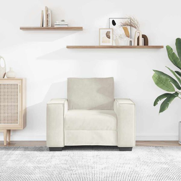 vidaXL Sofa Fotel Kremowy 100x78x84 cm Aksamit