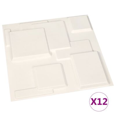 vidaXL Panele ścienne 3D, 12 szt., 0,5x0,5 m, 3 m²