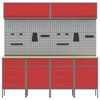vidaXL Zestaw szafek roboczych z szufladą Z blokadą 10 pcs Czerwony