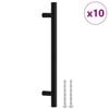 vidaXL Uchwyty do szafek, 10 szt., czarne, rozstaw otwor&oacute;w 160 mm długość całkowita 224 mm, stal nierdzewna