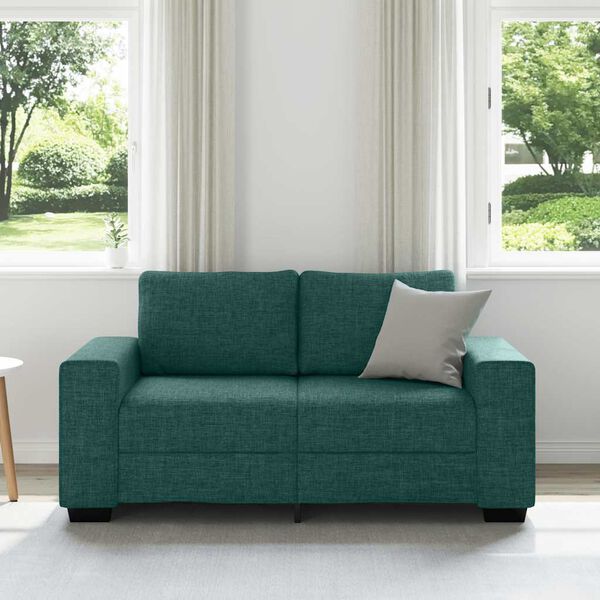 vidaXL Sofa 2-osobowa Ciemnozielona 160x77x82 cm Tkanina