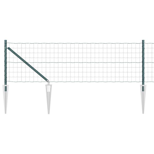 vidaXL Ogrodzenie z słupkiem Zielony 0,4 x 25 m Stal i PVC