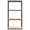 vidaXL Regały, 4 p&oacute;łki, 4 szt, antracyt, stal/ materiał drewnopochodny