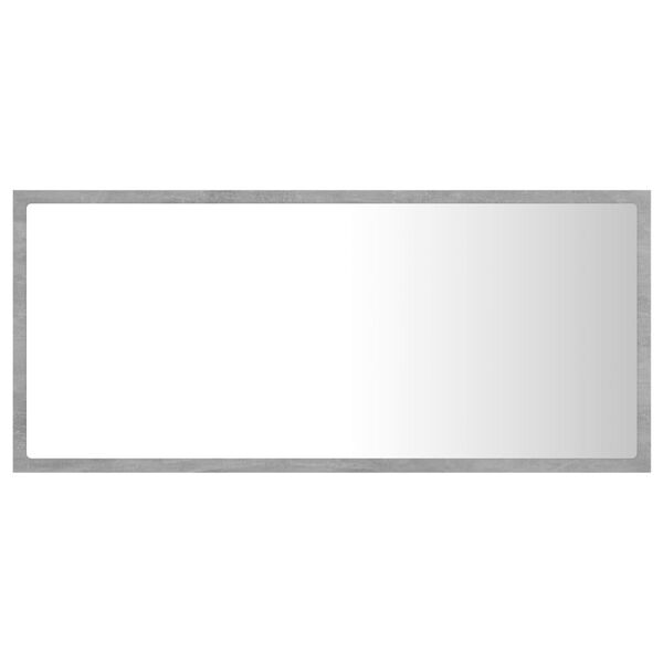 vidaXL Lustro łazienkowe LED, szarość betonu, 90x8,5x37 cm, akryl