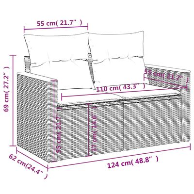 vidaXL 5-cz. zestaw mebli ogrodowych z poduszkami, mieszany beż