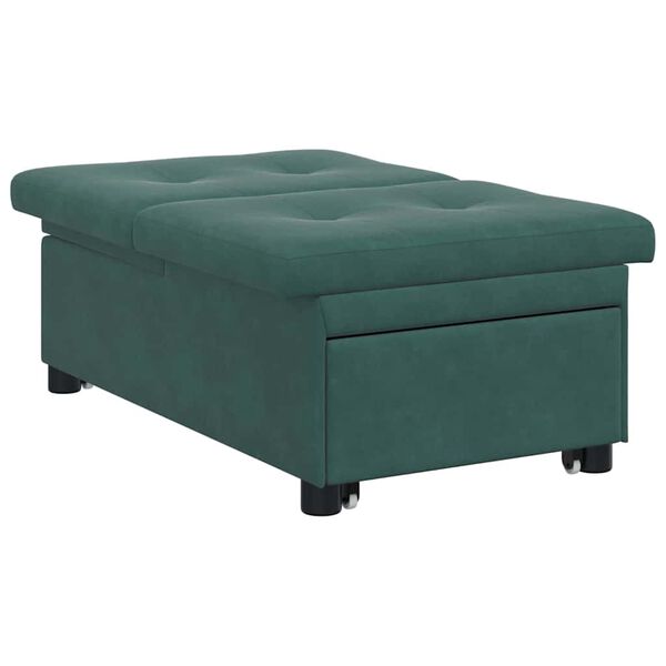 vidaXL Sofa Bed Ciemna zieleń 194 x 67 x 82 cm Aksamit