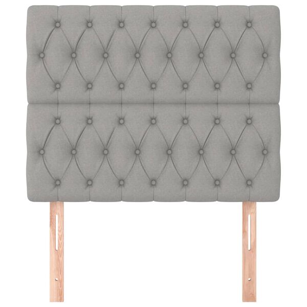 vidaXL Zagł&oacute;wek jasnoszary 100x7x118/128 cm tkanina