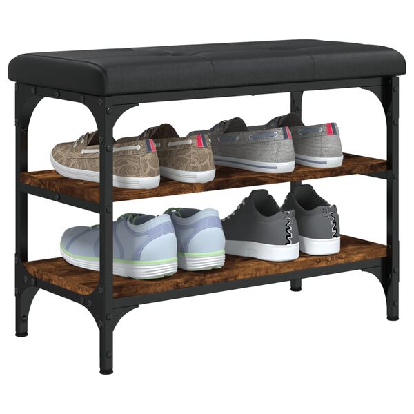 vidaXL Ławka na buty, przydymiony dąb, 62x32x47 cm