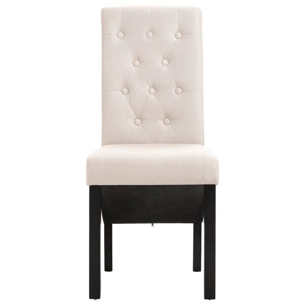 vidaXL Krzesła stołowe, 2 szt., kremowe, obite tkaniną