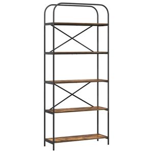 vidaXL P&oacute;łka na książki 5 poziomy 80 x 30 x 183 cm Drewno inżynieryjne