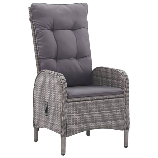 vidaXL 5-częściowy zestaw mebli ogrodowych, polirattan i akacja, szary