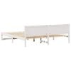 vidaXL Ramka ł&oacute;żka Z zagł&oacute;wkiem Biały 200 x 200 cm Lite drewno sosnowe