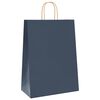 vidaXL Torby papierowe 250 szt. z uchwytami Niebieskie 32x17x44 cm