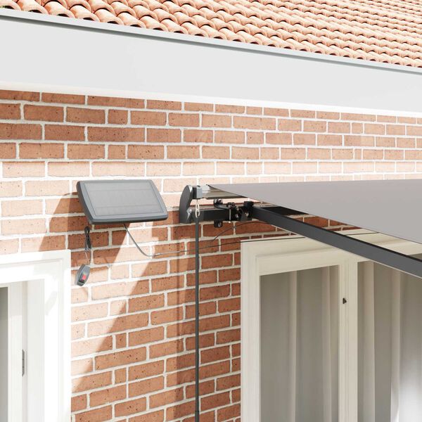 vidaXL Markiza zwijana Ze LED Lights Jasnoszary 300 x 250 cm tkanina