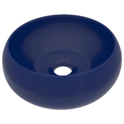 vidaXL Luksusowa, okrągła umywalka, matowy granat, 40x15 cm, ceramika