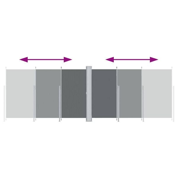 vidaXL Zwijana markiza boczna, antracytowa, 200 x 600 cm