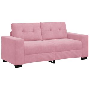 vidaXL Sofa dwuosobowa, r&oacute;żowa, 180x77x82 cm, aksamit